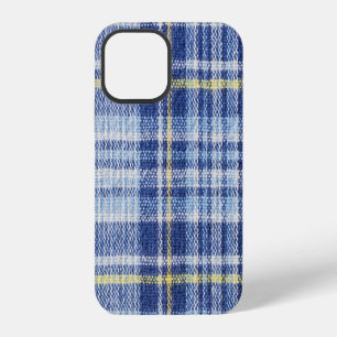 Blaugelber Tartan: Modisches Karomuster iPhone 12 Hülle