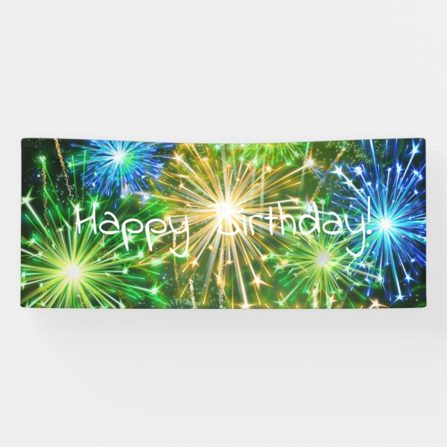Blaugelbes Feuerwerk Banner (Horizontal)