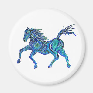 Blaugemaltes Pferd Magnet