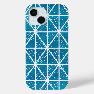Blaugeometrische Muster Moderne Dreieck Punkte Case-Mate iPhone Hülle