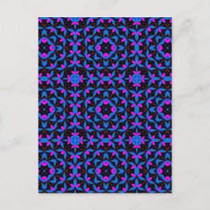 blaugeometrisches Muster Postkarte