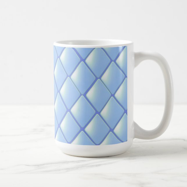 Blaugestepptes Diamantmuster Tasse (Rechts)