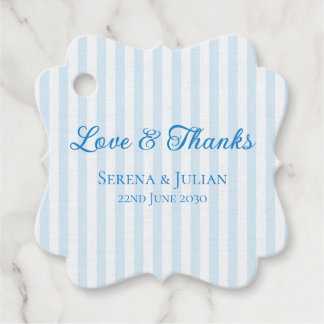 Blaugestreifte Küstenliebe und Dankeschön-Hochzeit Geschenkanhänger