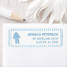 Blaugestreifte Pyjama-Party-Rücksendeadresse