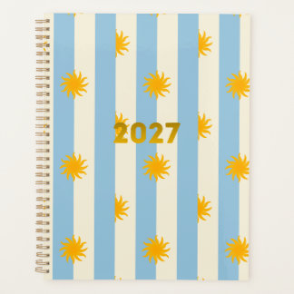 Blaugestreifter Sonnenstrahl-Planer 2027 Planer