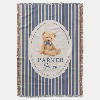 Blaugestreifter Teddybär Fliege Klassisches Kinder Decke