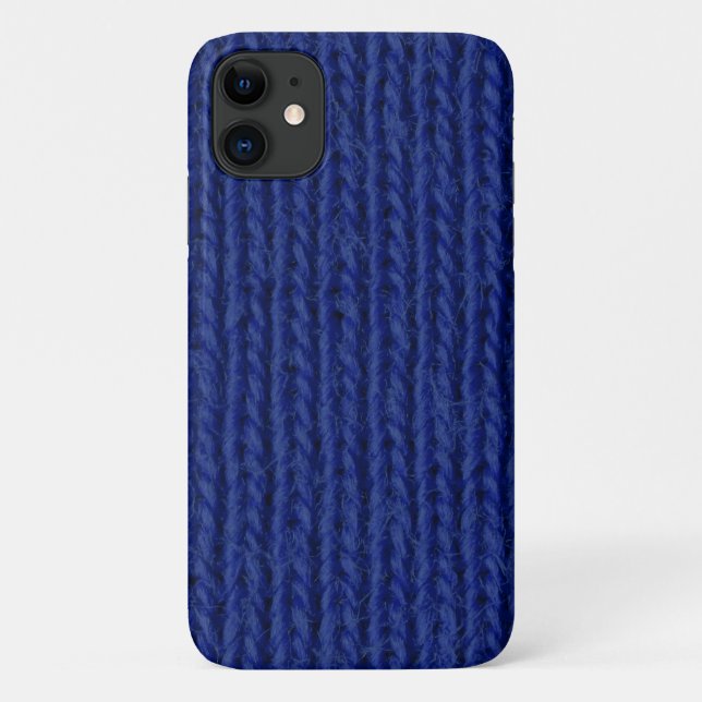 Blaugestrickte Wolle nah Case-Mate iPhone Hülle (Rückseite)