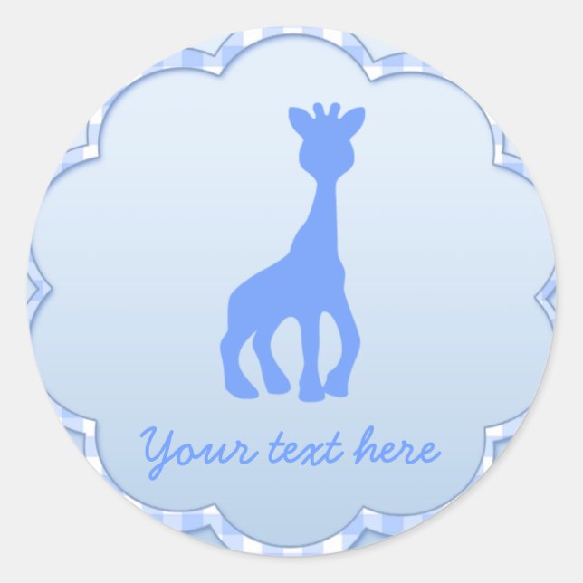 Blaugiraffe Runder Aufkleber (Vorderseite)