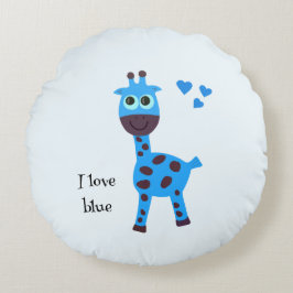 Blaugiraffe Rundes Kissen