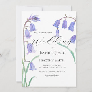 blauglocken-Aquarell-Hochzeitseinladung Einladung