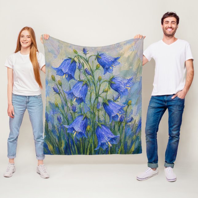 Blauglocken Blumen Fleecedecke (Beispiel)