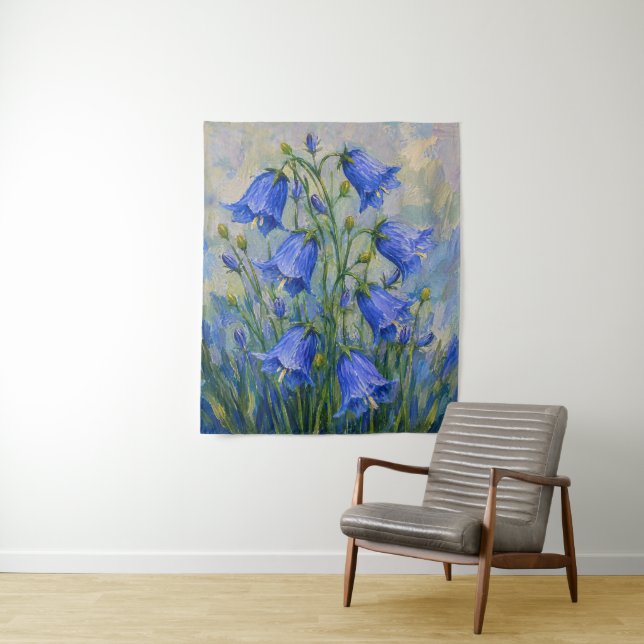 Blauglocken Blumen Wandteppich (Beispiel)