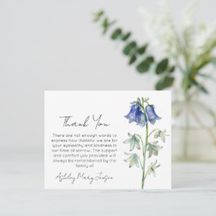 Blauglocken-Danksagungskarte für Beerdigung Trauer Dankeskarte