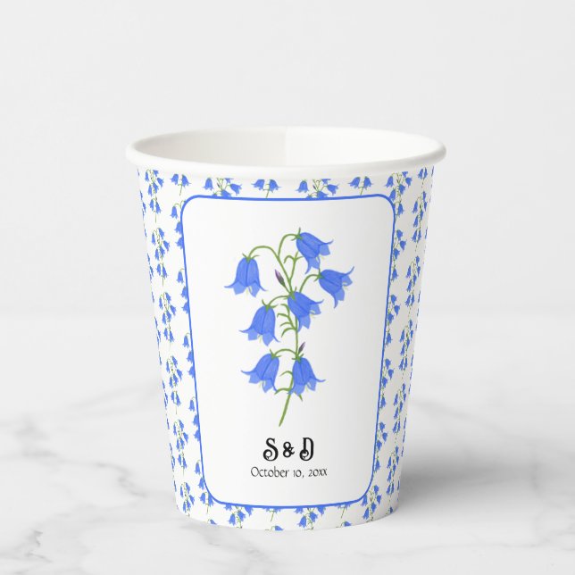 Blauglocken-Hochzeit Pappbecher (Links)