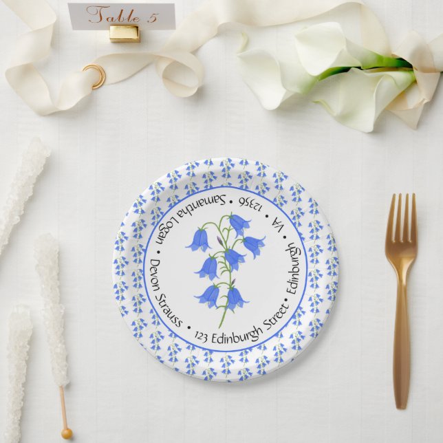 Blauglocken-Hochzeit Pappteller (Hochzeit)