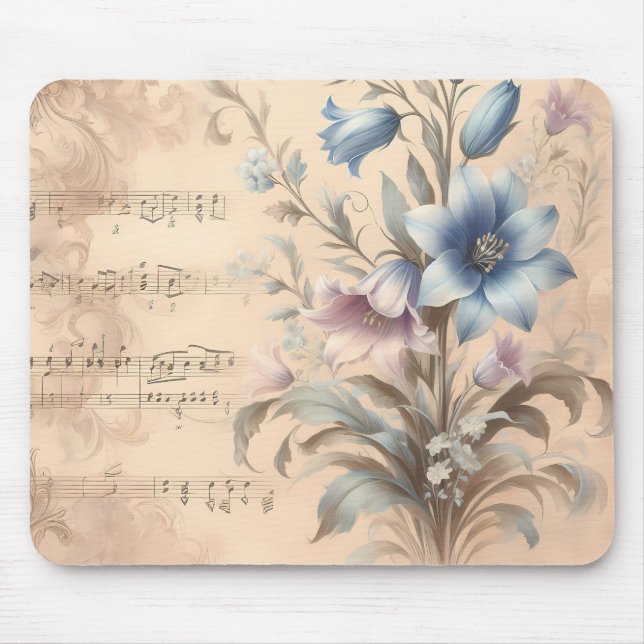 Blauglocken- & Notenblatt-Mauspad Mousepad (Vorne)