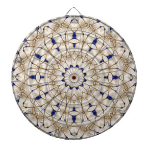 Blaugold geometrisches Blumen Dartboard Dartscheibe