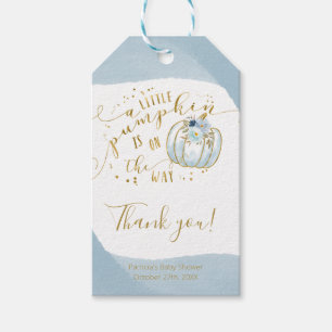 Blaugold-Kürbis-Herbst-Baby-Party Danke Geschenkanhänger