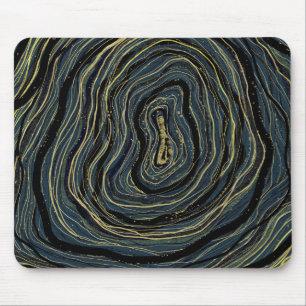 Blaugold-Schwung Glamour-Kunst Mousepad