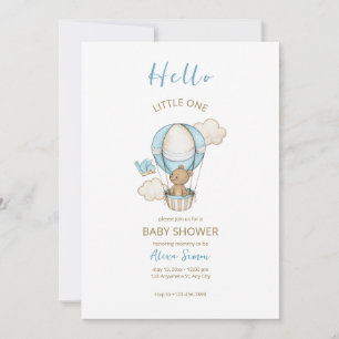 Blaugold Süße Babyshower für Jungen Einladung
