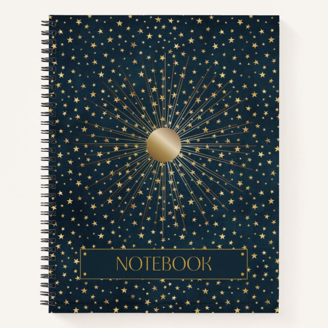 Blaugoldätherische astrologische Designzeitschrift Notizbuch (Vorderseite)