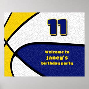 Blaugoldbasketballmannschaftsfarben Party Empfang Poster