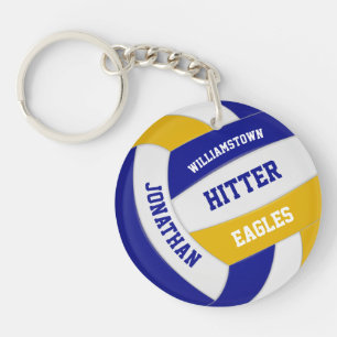Blaugoldmannschaft - personalisierte Volleyball Schlüsselanhänger