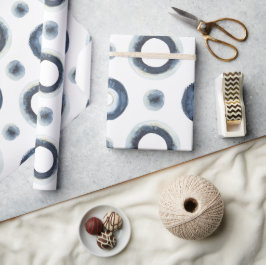 Blaugoldmarmorfarbenes Wasserfarbmuster Geschenkpapier