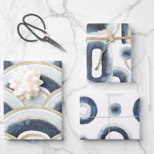 Blaugoldmarmorfarbenes Wasserfarbmuster