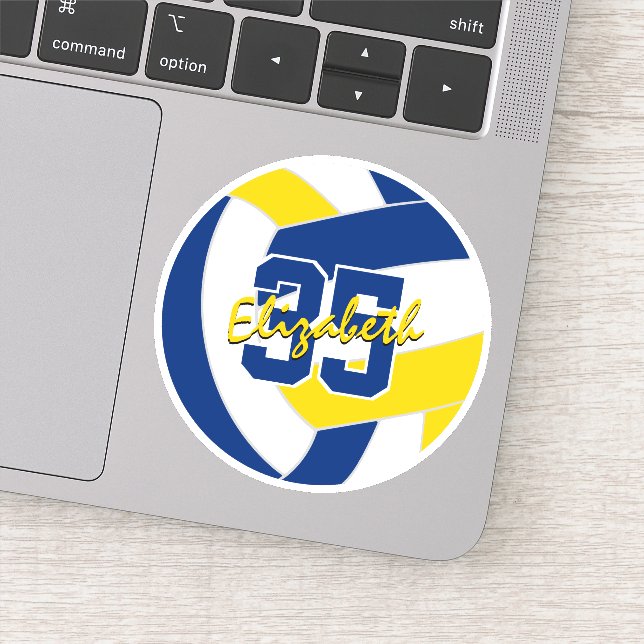Blaugoldvolleyballmannschaft - personalisiert aufkleber (Detail)