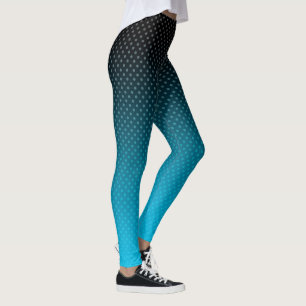 Blaugradität mit kleinen Polka-Punkten Leggings