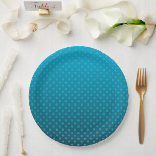 Blaugradität mit kleinen Polka-Punkten Pappteller