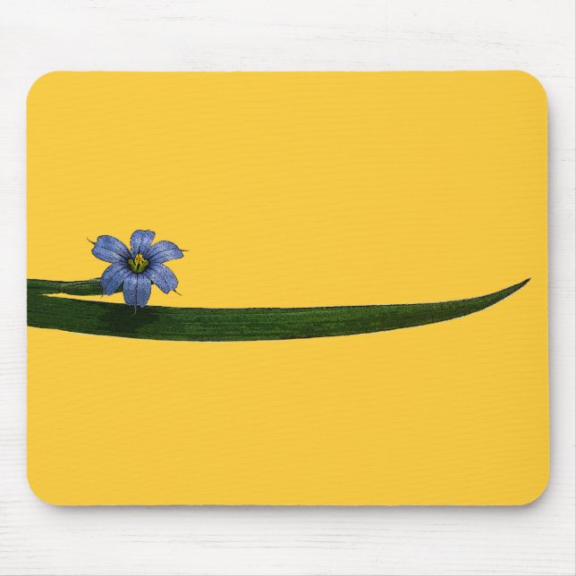 Blaugras-Blume und Blatt Mousepad (Vorne)