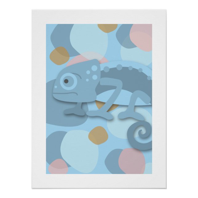 Blaugrau Chameleon Poster (Vorderseite)