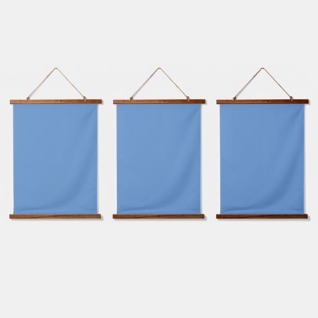 Blaugrau (Crayola) (Vollfarbe) Wandteppich Mit Holzrahmen (Dreifach)