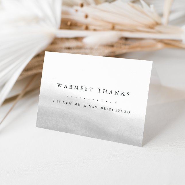 Blaugrau | Elegante Blassgraue Wasserfarbe Danke K (Von Creator hochgeladen)