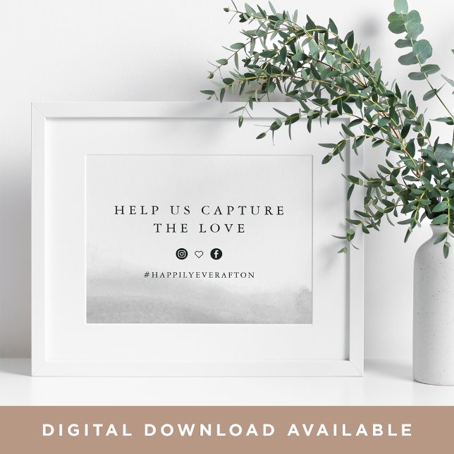 Blaugrau | Hochzeitshashtag-Zeichen Poster (Von Creator hochgeladen)