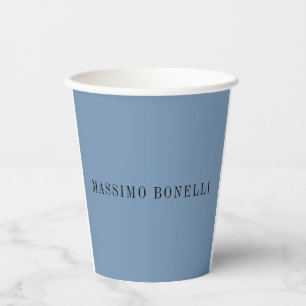 Blaugrau minimalist schlicht lesbar modern pappbecher