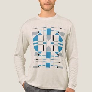 Blaugrau Schwarzes geometrisches Südwest-MCM-inspi Tri-Blend Shirt