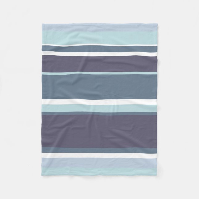 Blaugrau Streifen Fleecedecke (Vorderseite)