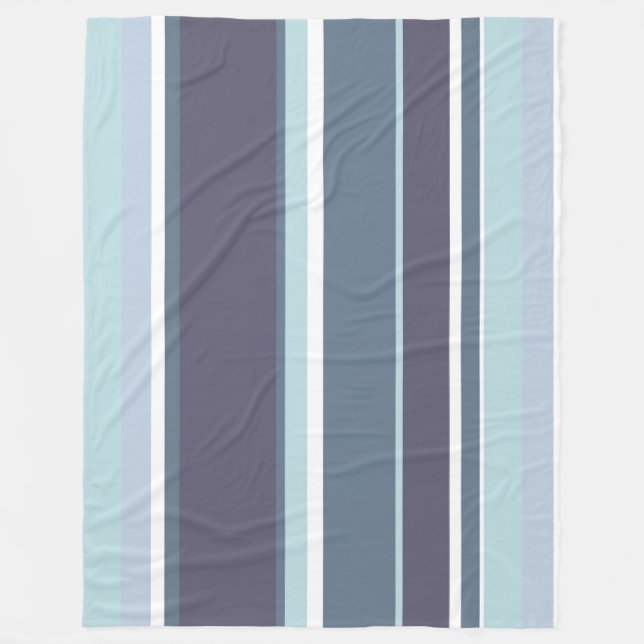 Blaugrau Streifen Fleecedecke (Vorderseite)