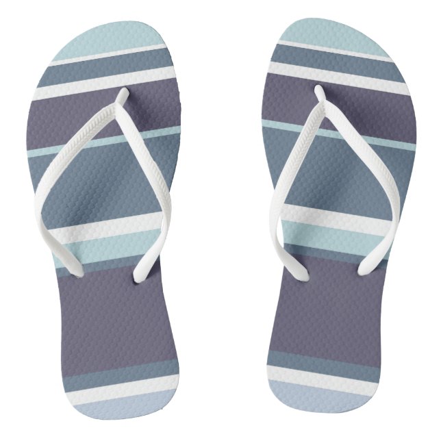 Blaugrau Streifen Flip Flops (Fußbett)