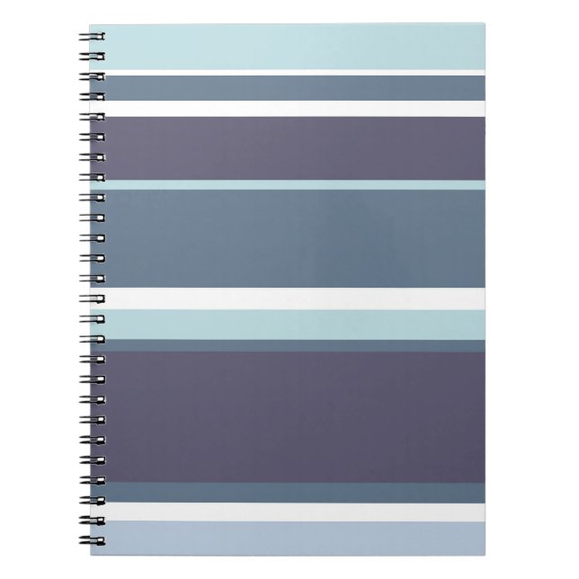 Blaugrau Streifen Notizblock (Vorderseite)