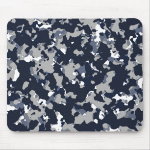 Blaugrau Weiß Tarnung Tarndesign Mousepad