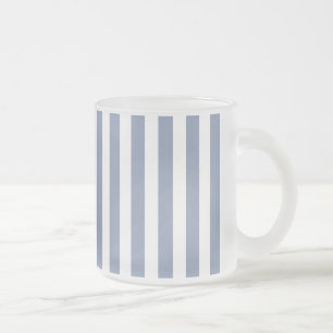 Blaugrau-weiße Bonbonstreifen Mattglastasse
