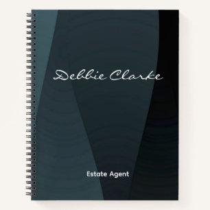 Blaugrau-Wellenmuster Notizbuch