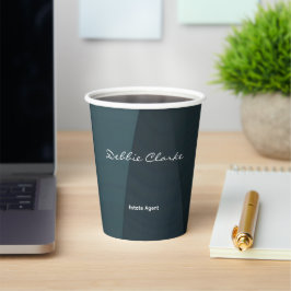 Blaugrau-Wellenmuster Pappbecher