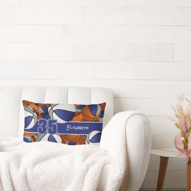 Blaugraue Basketball-Kinderspielecke Lendenkissen (Liege)