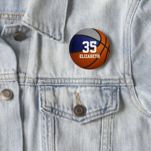 Blaugraue Basketballfarben Button
