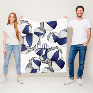 Blaugraue Basketballmannschaft - sportliche Dekora Fleecedecke